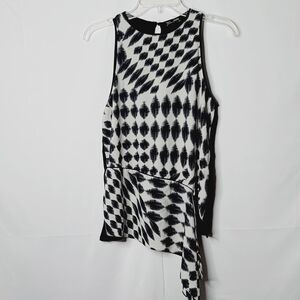 Zara sleeveless patterned tail blouse size Medium